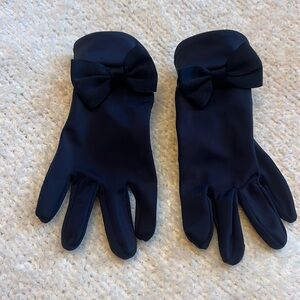 Janie and Jack navy blue formal nylon gloves size 4-5 girls
